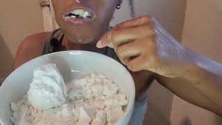 ASMR Cornstarch complication quotbussinquot down just eating less talking 😝😜 [upl. by Gorlicki]