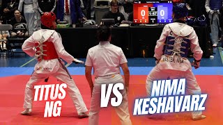 Taekwondo 2024 Korean Consul General Cup  Titus Ng vs Nima Keshavarz [upl. by Wandis516]