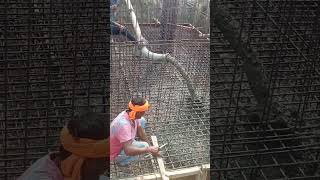 Footing casting  construction concretebiralinshorts [upl. by Eirased163]