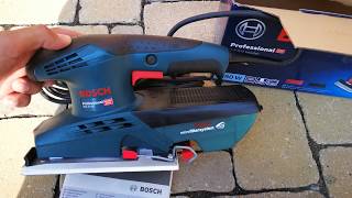 Unpacking  unboxing Orbital Sander Bosch GSS 23 AE 0601070700 [upl. by Aramanta]