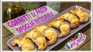 Cornetti con pasta sfoglia integrale ricetta [upl. by Flossi]