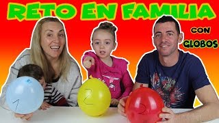 RETOS DIVERTIDOS EN FAMILIA Reto con globosEnredos en Familia [upl. by Tomaso]