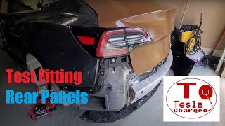 Tesla Model 3 Rebuild  Update Fitting Rear Section and Plans [upl. by Ymaj]