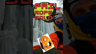 Rope Solo Fail Micro Traxion Pulley on Steep Ice Climbing eisklettern iceclimbing fail [upl. by Oirobil]