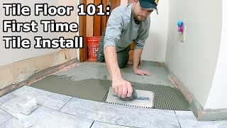 Tile Floor 101  Step by Step How to Install Tile for the First Time [upl. by Yztim]