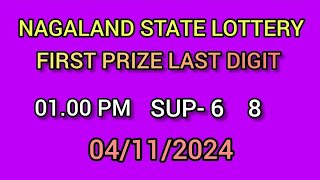 First Prize Last Digit 041124 Nagaland State Lottery Target Number Lottery Sambad Target Number [upl. by Reamonn]