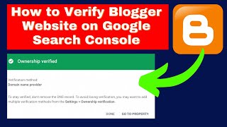 How to Verify Blogger Website on Google Search Console 2022  Add  Verify  Submit blogger Website [upl. by Asamot]