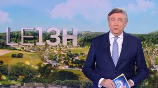 JT de 13h de TF1  Jacques Legros très ému en plein direct [upl. by Htyderem]