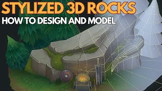 Stylized 3D Rocks  How to Design and 3D Model [upl. by Amice]