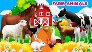 Farm animals for kids  Learn NAMES amp SOUNDS  educational kid video [upl. by Amoreta]