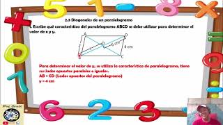 23 DIAGONALES DE UN PARALELOGRAMO 8º GRADO [upl. by Kcirre353]