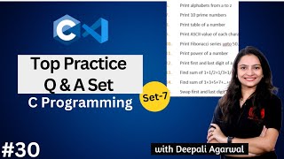 Top Practice Questions and Answers of C Programming  Practice Set7  C Programming Tutorial 30 [upl. by Sirrap]