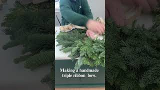 36in Elegant Mixed Greens Wreath Decorating Video christmasdecor holidaydecor christmaswreath [upl. by Hadeis993]