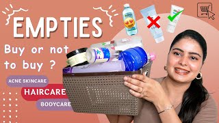 Product Empties  BYE or BUY  Acne skincare haircare body care amp more Kashika [upl. by Salman495]