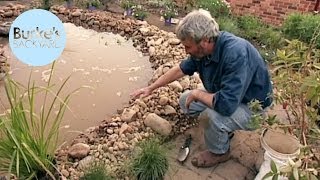 Burkes Backyard How To Build a Natural Looking Pond Billabong Garden Makeover [upl. by Ydderf]