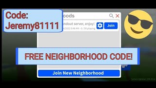 FREE BLOXBURG NEIGHBORHOOD CODE FOREVER LASTING Join my Neighborhood [upl. by Cherey]