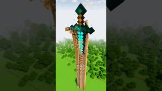 Can this 🤯 Giant 🗼Sword🔥 Destroy 🚨This 🏫building minecraft shorts [upl. by Ennaer349]