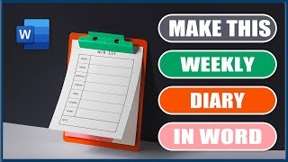 Make a WEEKLY DIARY in word  Microsoft Word Tutorials [upl. by Jayme]