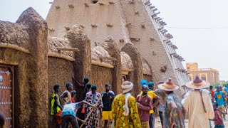 Crépissage de la mosquée de Sankoré Tombouctou [upl. by Aillicirp]