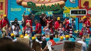 Nathans Famous Hot Dog Eating Contest 2016 [upl. by Moyer]