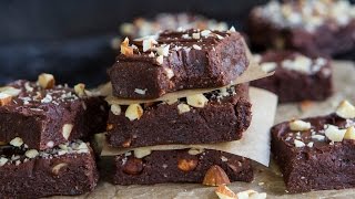 Healthy NoBake BROWNIES Vegan Gluten Free  Hot Chocolate Hits [upl. by Fin487]