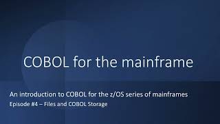 COBOL for the Mainframe 4 Files and COBOL Storage [upl. by Erine]