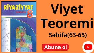 8ci sinif Riyaziyyat Viyet teoremi səhifə6365 [upl. by Sivrup]