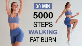 5000 STEPS IN 30 Min  Walking FAT BURN Workout to the BEAT Super Fun No Repeat No Jumping [upl. by Newman484]