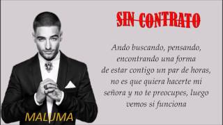 Maluma  Sin Contrato LetraLyrics [upl. by Ynnor713]