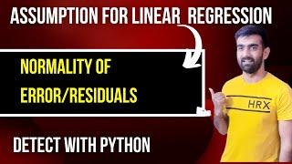 94 Assumption For Linear Regression  Normal Distribution of ErrorsResiduals [upl. by Nisse]