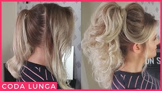 CODA ALTA PERFETTA SUI CAPELLI CORTI E SOTTILI TUTORIAL [upl. by Nilra939]