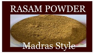 Rasam Powder Recipe Madras Style [upl. by Eiveneg]