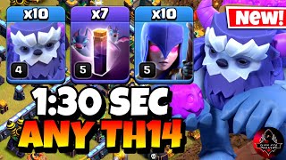 TH14 Yeti Witch Attack With 7 Bat Spell  Best TH14 Attack Strategy in Clash of Clans [upl. by Marb]