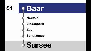 SBB Ansagen » S1 Baar — Rotkreuz — Sursee 2022  SLBahnen [upl. by Idnic694]