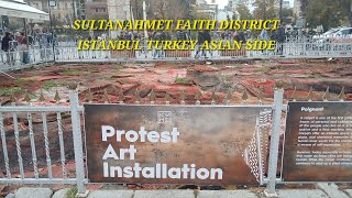 SULTANAHMET ISTANBUL TURKEY PROTEST ART INSTALLATION [upl. by Beora246]