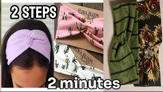 Trendy Twisted knot headband in 2 minutes  DIY  Tutorials [upl. by Otsedom305]