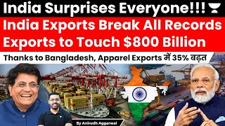 India Exports surge record 17 in October On Track to Touch 800 Billion Apparel Exports Surge [upl. by Ayk514]