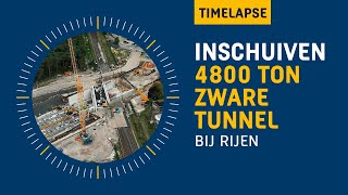 Inschuiven spoortunnel van 4800 ton [upl. by Kepner]