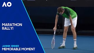 Jannik Sinner Wins HUGE 39Shot Rally in Mens Singles Final  Australian Open 2024 [upl. by Airitak]