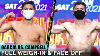 RYAN GARCIA VS LUKE CAMPBELL  FULL WEIGHIN amp FACE OFF VIDEO [upl. by Olimac]