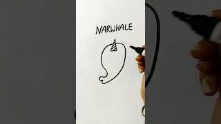 Narwhale Drawing Easy amp Simple howtodraw kidsdrawing Short theartandcraftroom [upl. by Latsyc]