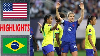 USA vs Brazil Extended Highlights  PreMatch Womens Football Olympic Games 2024 Final [upl. by Tterrej]