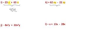 REDUCCION E TERMINOS SEMEJANTES ejercicios i l [upl. by Nomolos136]