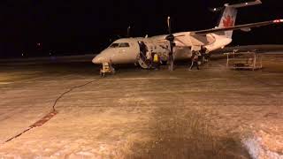 Boarding Air Canada flight in Timmins Ontario  Canada February 1 2018 [upl. by Yntrok850]