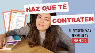 El CV PERFECTO  Cómo hacer un buen Curriculum Vitae [upl. by Annalee]