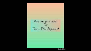 Five Stage model of Team Development [upl. by Nylsirk]