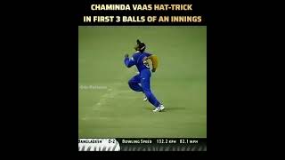 Chaminda vaas HATTRICK In first 3 balls cricket shorts2024 shortsfeed srilanka hattrick [upl. by Ydnak]