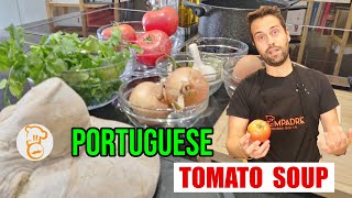 Portuguese Tomato soup  Sopa de tomate Alentejana [upl. by Rramal]