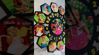 MDF Hexagon Wall Collage Personalised Photo Printed Clock FrameWhatsApp on 9986205444 to order [upl. by Aerdnwahs]