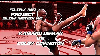 Kamaru Usman vs Colby Covington slow motion hd  slow mo project [upl. by Attolrac]